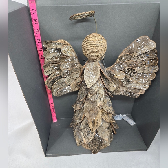 Pottery Barn Rustic Angel Ornament - Brown and Silver - Picture 4 of 6